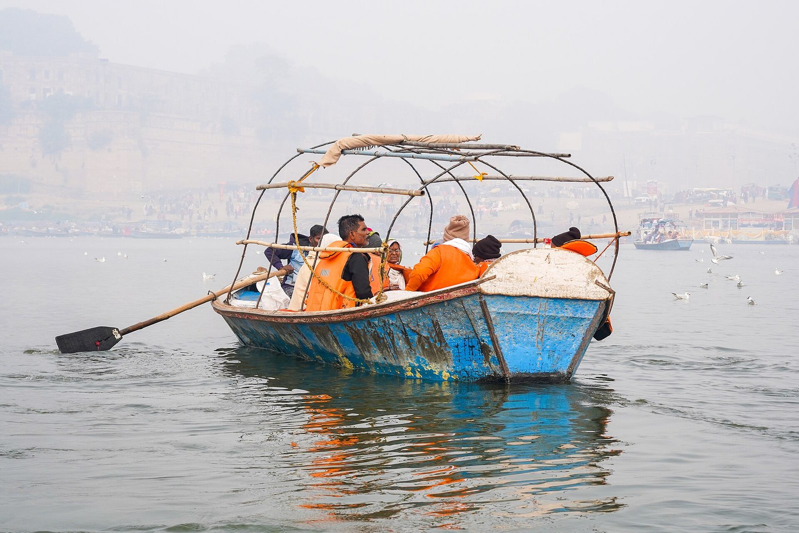 Boats at Triveni Sangam, Prayagraj